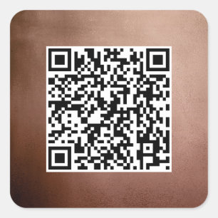 Sticker Carré Code QR simple Elegant Rose Gold Professional