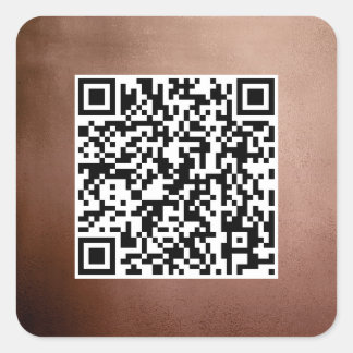 Sticker Carré Code QR simple Elegant Rose Gold Professional