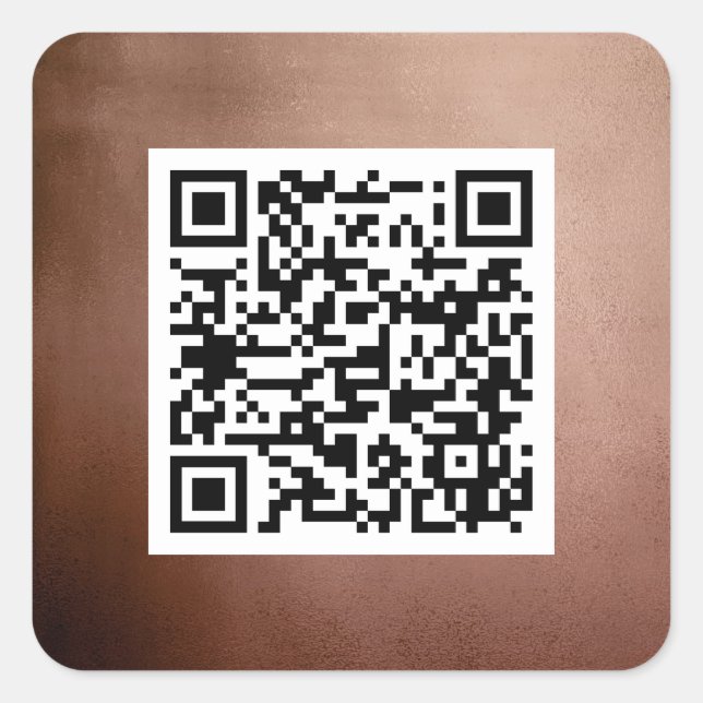 Sticker Carré Code QR simple Elegant Rose Gold Professional (Devant)