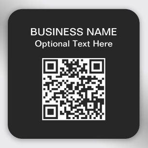 Sticker Carré Code QR simple   Nom commercial