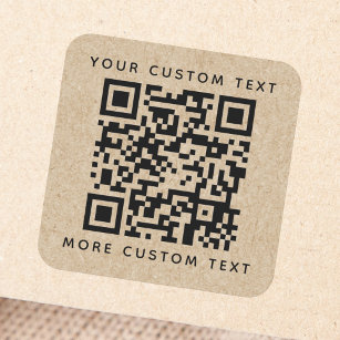 Sticker Carré Code QR texte personnalisé en haut en bas de l'app