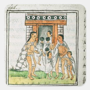 Sticker Carré Codex florentin par Bernardino de Sahagun