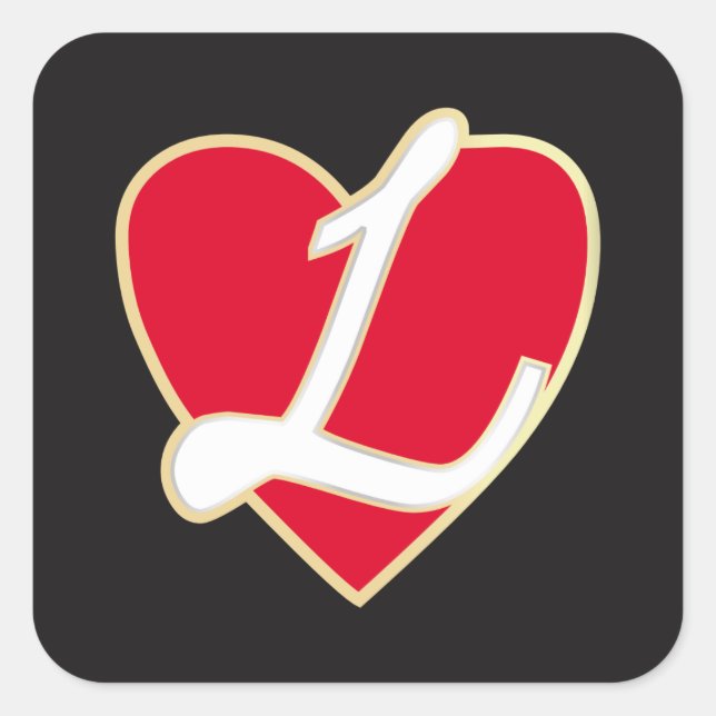 Sticker Carré Coeur amoureux (Devant)