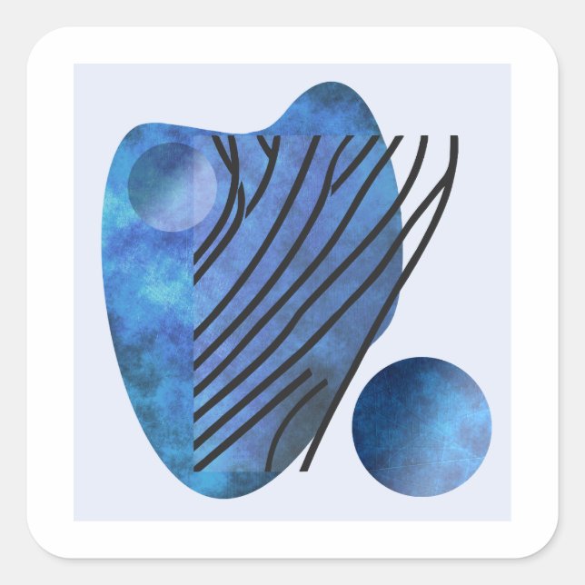 Sticker Carré Coeur bleu (Devant)