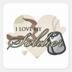 Sticker Carré Coeur Camouflage