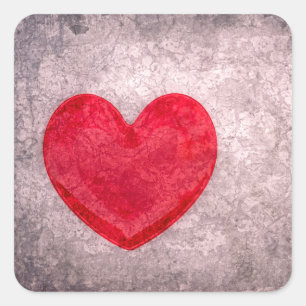 Sticker Carré Coeur chaulé