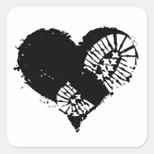 Sticker Carré coeur d'amorce