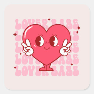 Sticker Carré Coeur de bébé mignon