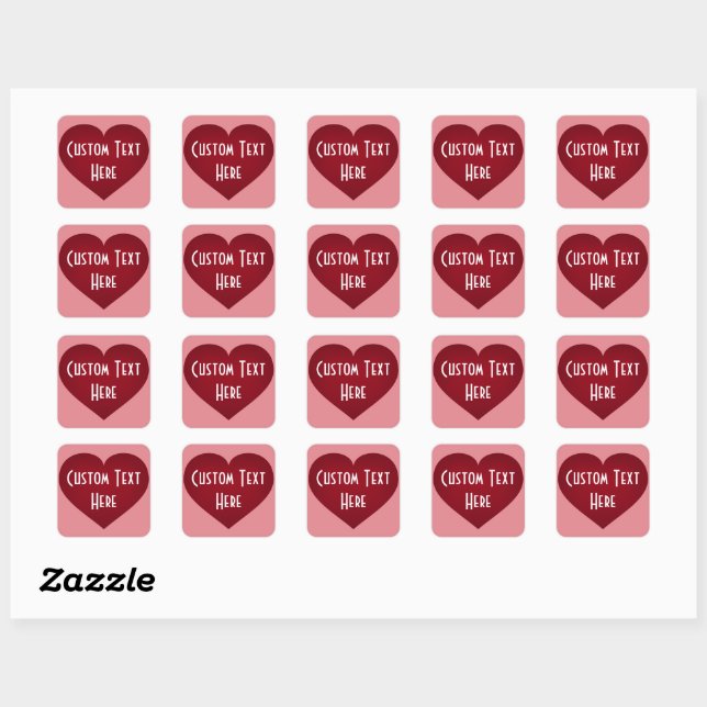 Sticker Carré Coeur de Crimson (Feuille)
