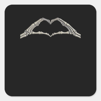 Sticker Carré Coeur des mains osseuses actif