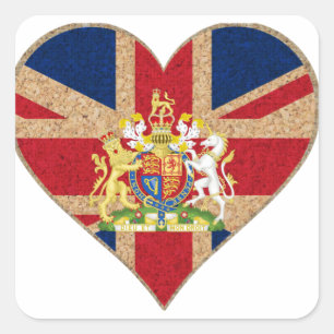 Sticker Carré Coeur du certificat d'authenticité britannique