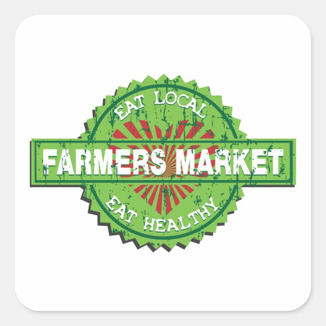 Sticker Carré Coeur du marché agricole (Devant)