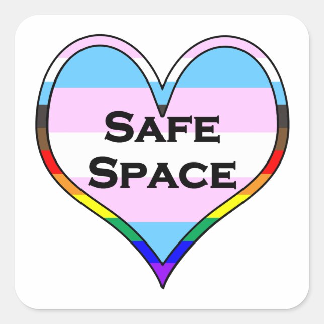 Sticker Carré Coeur espace Trans-Safe (Devant)