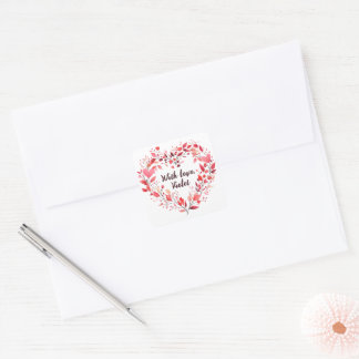 Sticker Carré Coeur floral personnalisé