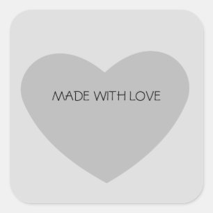 Sticker Carré Coeur gris