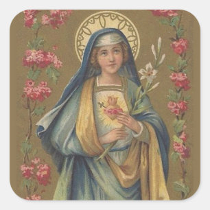 Sticker Carré Coeur impeccable et douleureux vintage de Mary