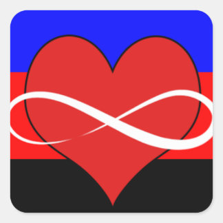 Sticker Carré Coeur infini avec drapeau