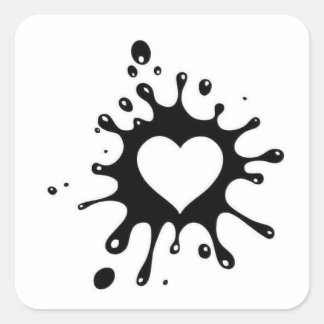 Sticker Carré coeur noir