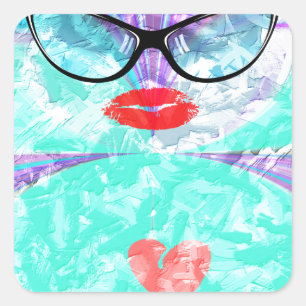 Sticker Carré Coeur parfait