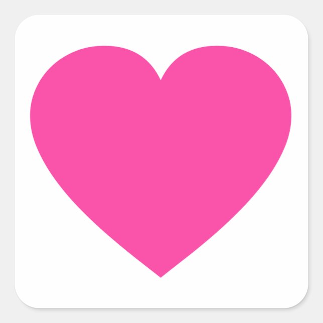 Sticker Carré Coeur rose clair (Devant)