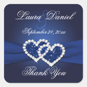Sticker Carré Coeurs jointifs de bleu marine épousant