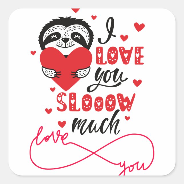 Sticker Carré Coeurs rose heureuse Sainte-Valentin moderne (Devant)