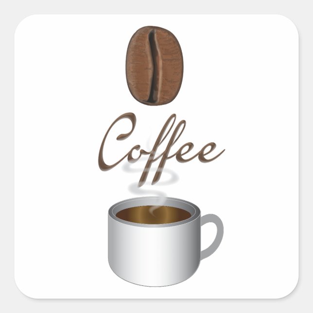Sticker Carré Coffee Bean Cup (Devant)