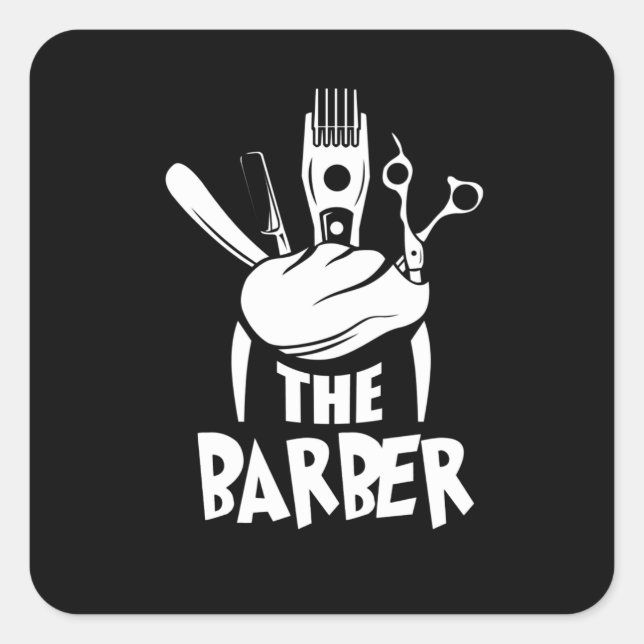 Sticker Carré Coiffeur coiffeur (Devant)