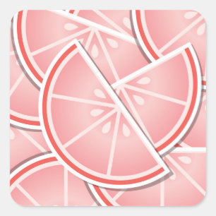 Sticker Carré Coincés de pamplemousse rose