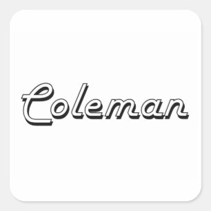 Sticker Carré Coleman Classic Retro Nom Design