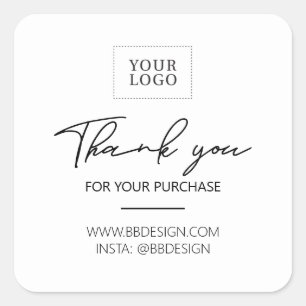 Sticker Carré Colis de remerciement pour petites entreprises Noi