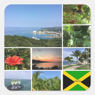 Sticker Carré Collage photo de la Jamaïque