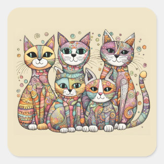 Sticker Carré collants calmant chats