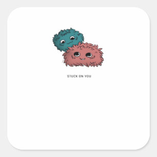Sticker Carré Collé sur toi design minimal et sincère