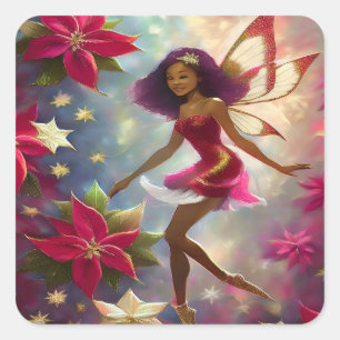 Sticker Carré Collection de fées de Noël Tint de Plum Coiffure n