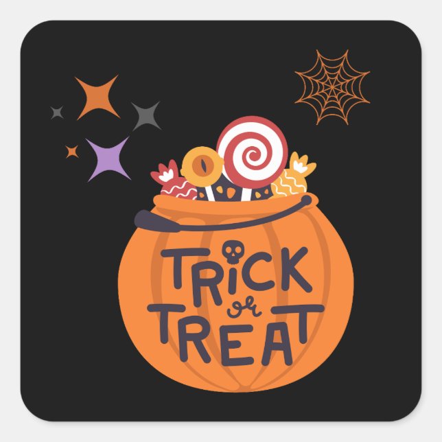 Sticker Carré Collection de fêtes d'Halloween ! (Devant)