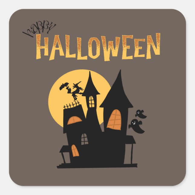 Sticker Carré Collection de fêtes d'Halloween ! (Devant)