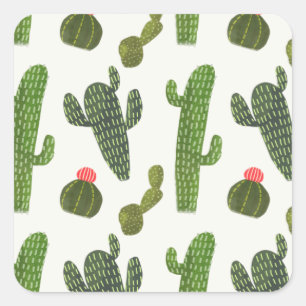Sticker Carré Collection Llamarama Cactus mignons