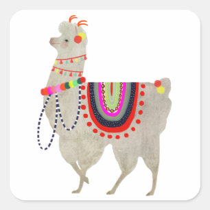 Sticker Carré Collection   Lllamas mignon de Llamarama