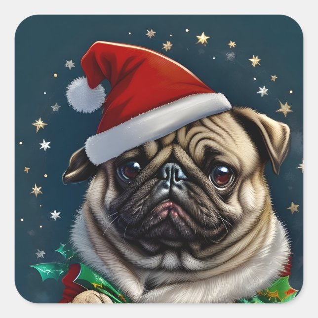 Sticker Carré Collection Puggy Claus (Devant)