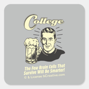 Sticker Carré Collège : Les cellules cérébrales survivent plus i
