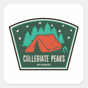 Sticker Carré Collegiate Peaks Wilderness Colorado Camping