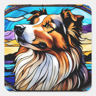 Sticker Carré Collie Stainverre look