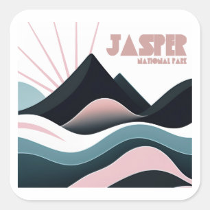 Sticker Carré Collines colorées du parc national Jasper