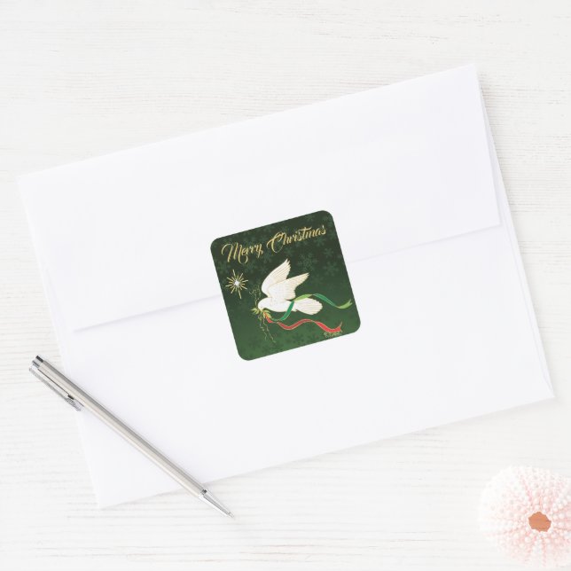 Sticker Carré Colombe blanche (Enveloppe)