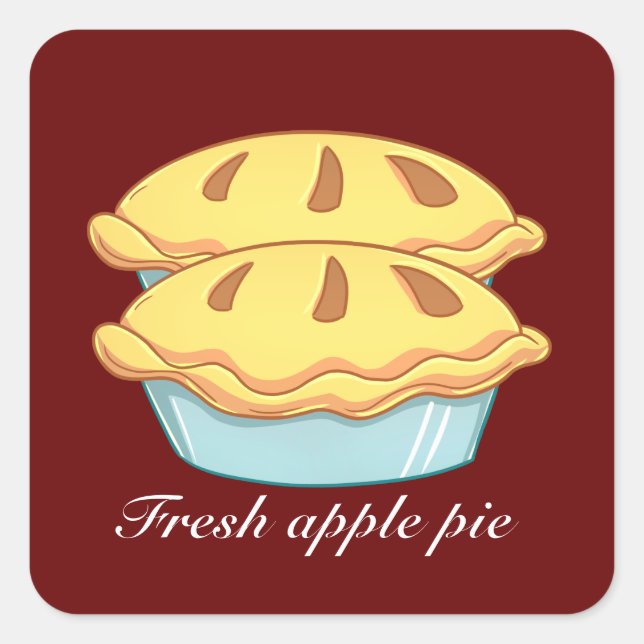 Sticker Carré Colonne carré de tarte aux pommes fraîches (Devant)