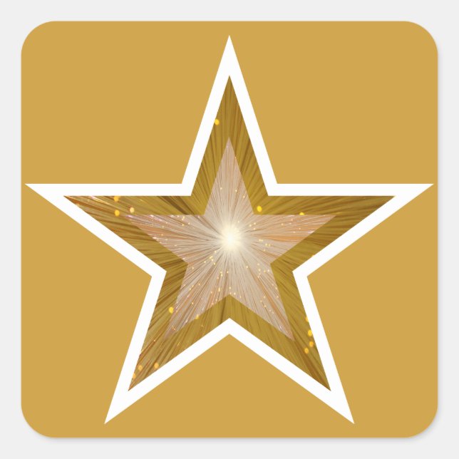 Sticker Carré Colonne "Gold" Star carré jaune (Devant)