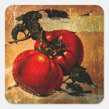 Colonne vintage de tomates rouges