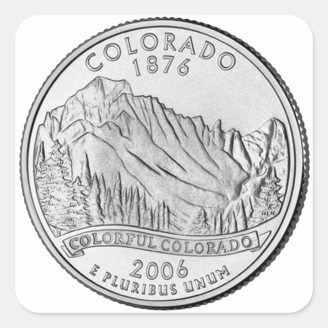 Sticker Carré Colorado State Quarter (Devant)