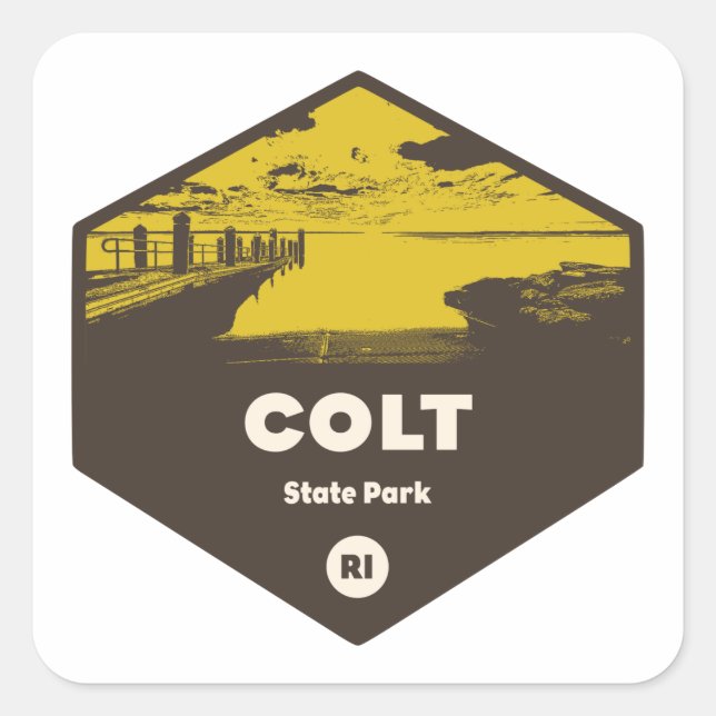 Sticker Carré Colt State Park Rhode Island (Devant)